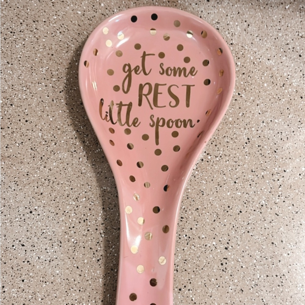 Pink & gold foil spoon rest holder